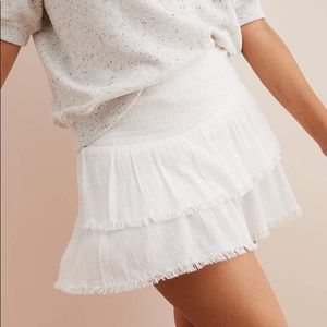 Aerie White Tiered Ruffle Skirt